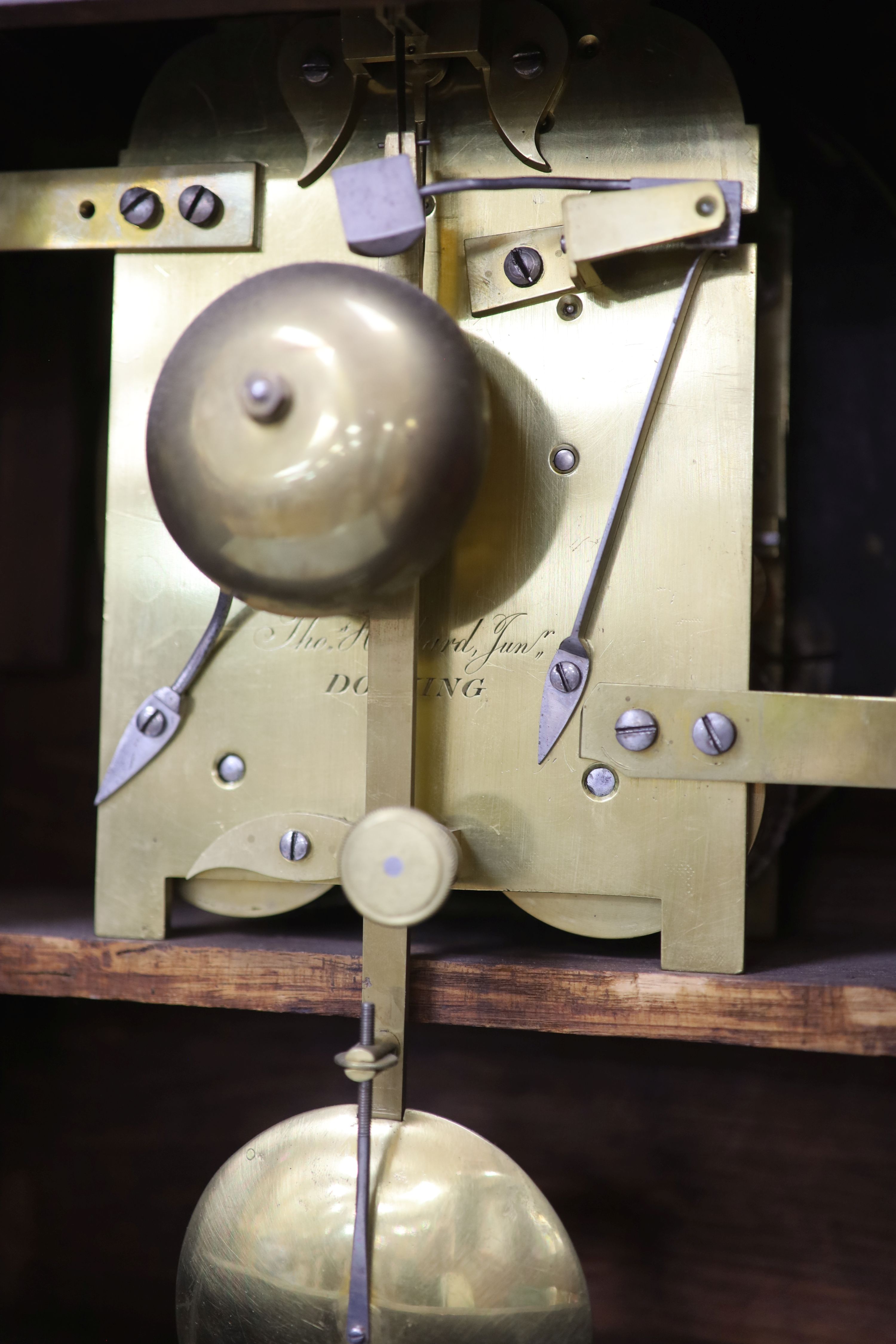 Thomas Hubbard of Dorking, An early Victorian mahogany twin fusee bracket clock, height 48cm